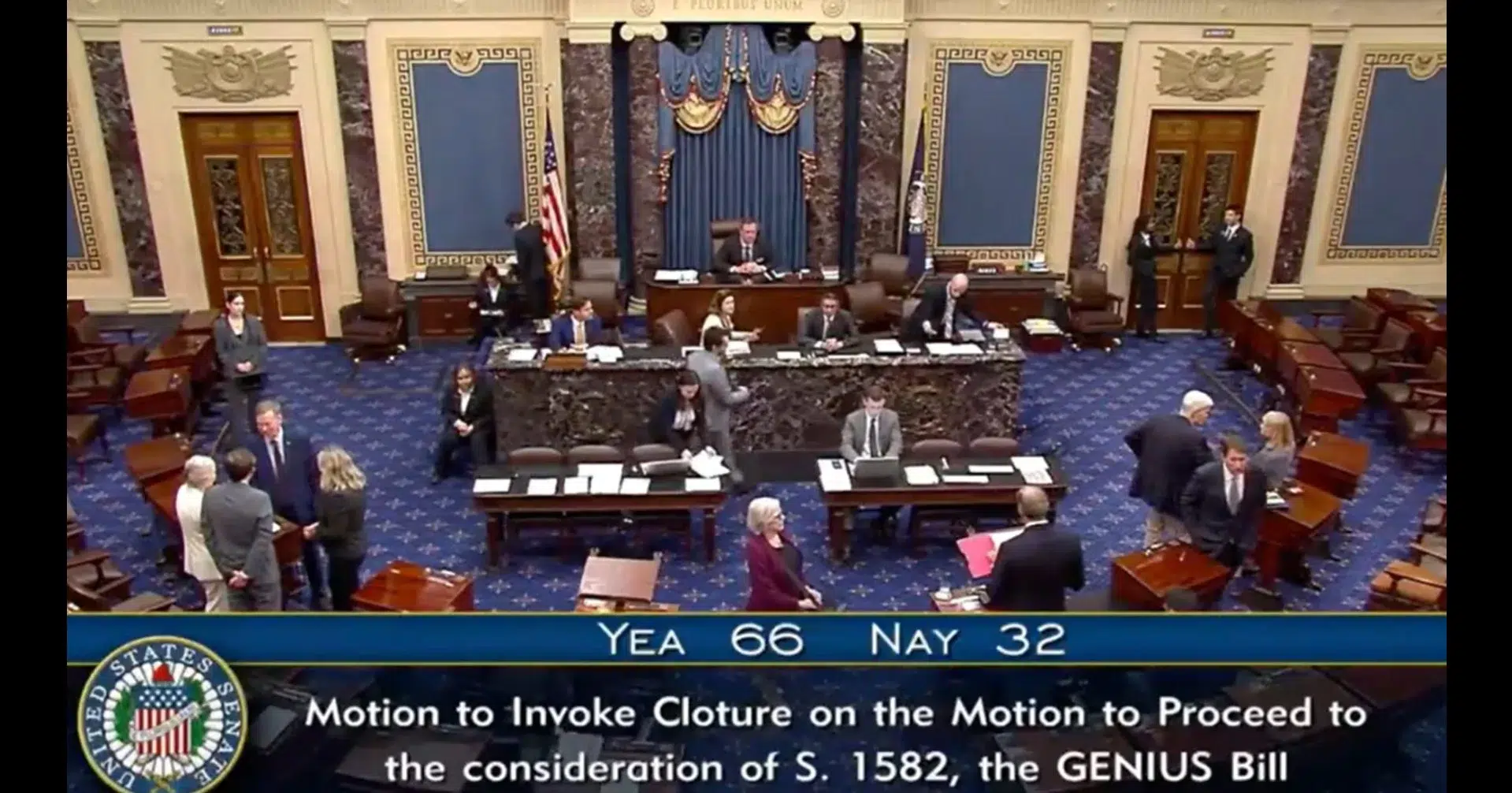 The-Senate-voted-66–32-to-invoke-cloture-on-the-motion-to-proceed-with-the-GENIUS-Act