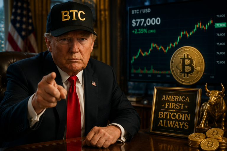 Trump’s Truth Social Withdraws Bitcoin ETF as BTC Defends $77,000